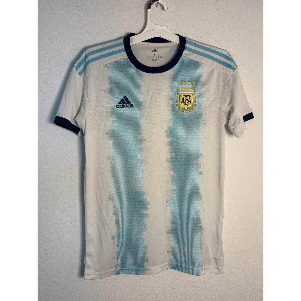 Adidas‎ Argentina National Team Soccer Jersey White Blue Climalite Mens Small